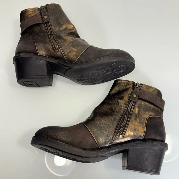 Fly London Dape Bronze Brown Leather Buckle Detail Ankle Boot Size 38/37 - Picture 6 of 12